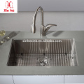 North America Hot Sale 32 Inch Undermount Single Bowl 16 Gauge Handmade Stainless Steel Kitchen Sink with Grid Optional